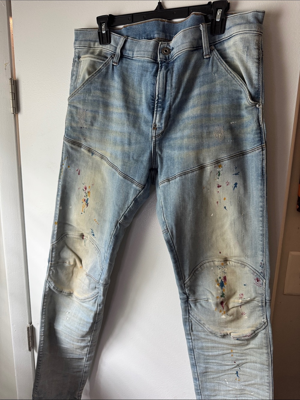 G-Star Light Blue Slim Straight Painter-Style Jeans